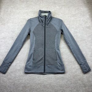 Athleta Women's Size XXS Grey Zip-Up Jacket Pockets Thumb Holes